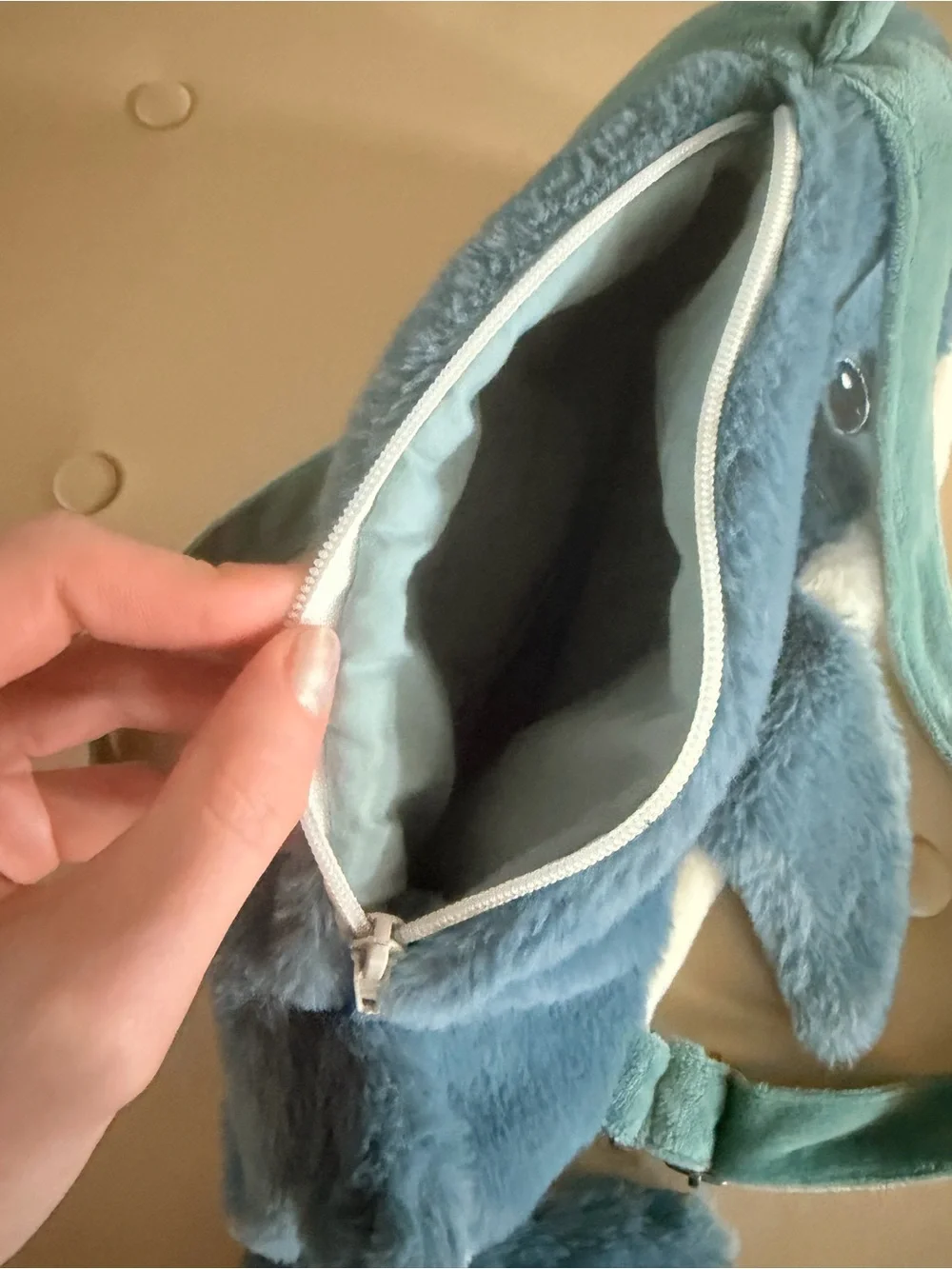 Plush Shark Backpack - Blue & White